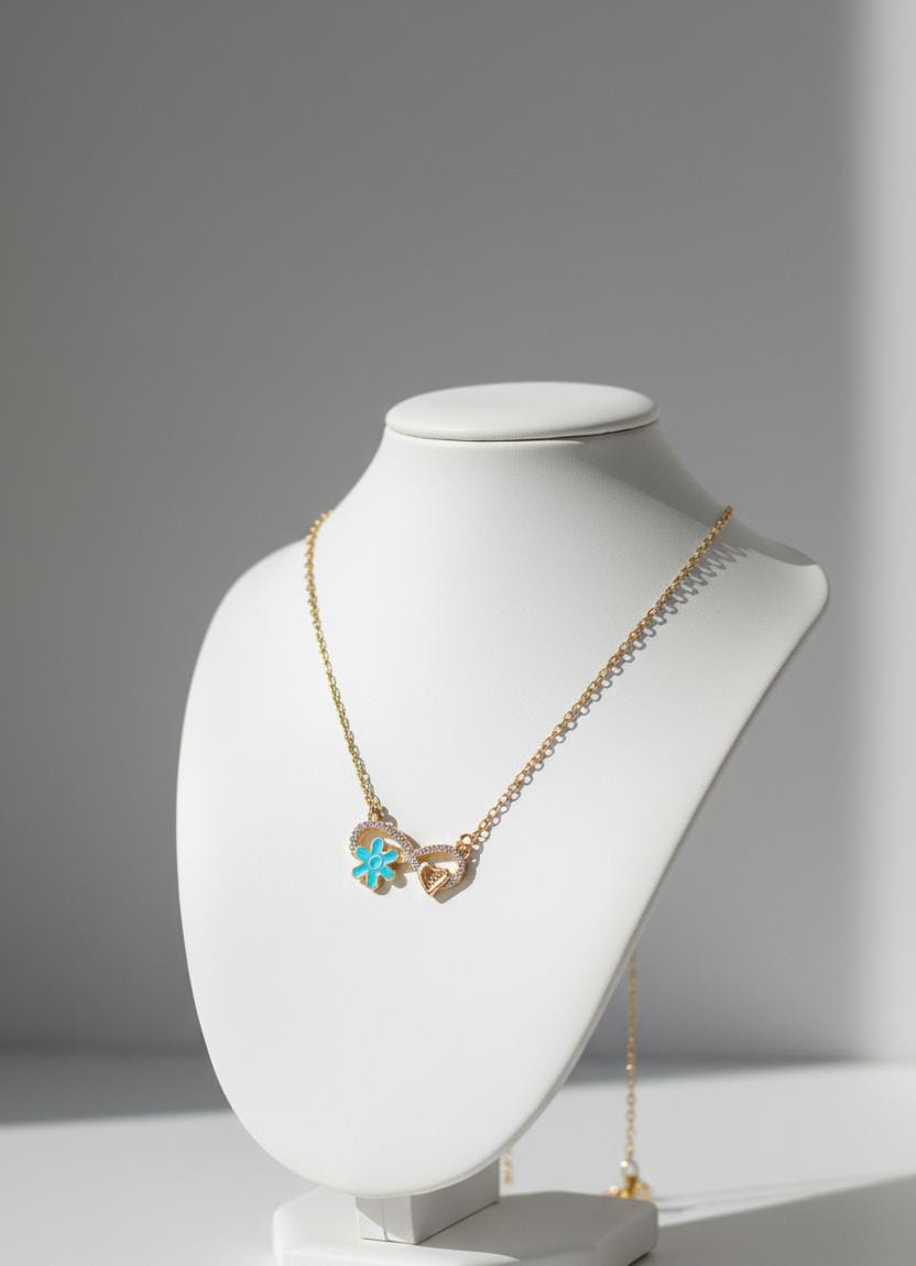 Golden Flower Chain with Heart