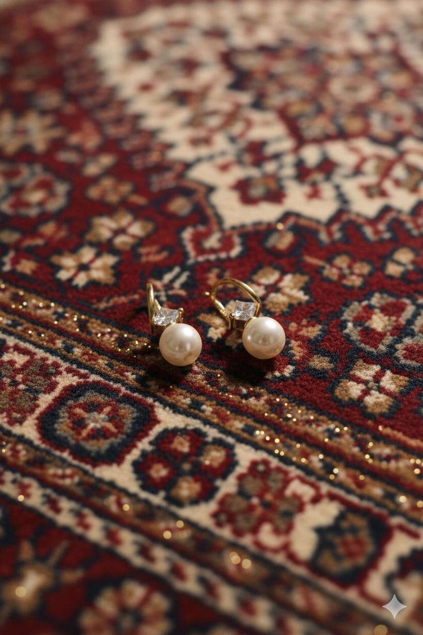 Golden Pearl Earring