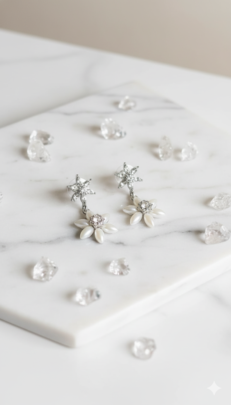 Diamond Pearl Earring