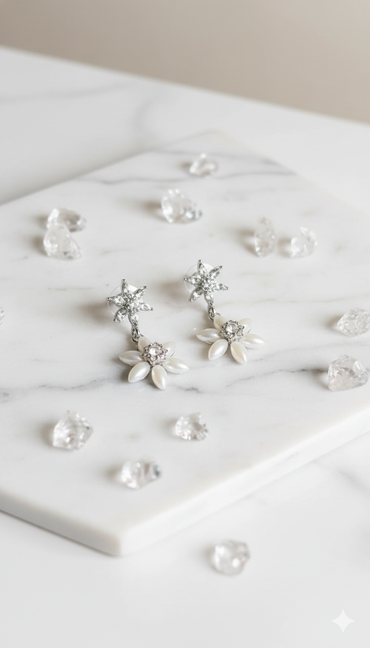 Diamond Pearl Earring