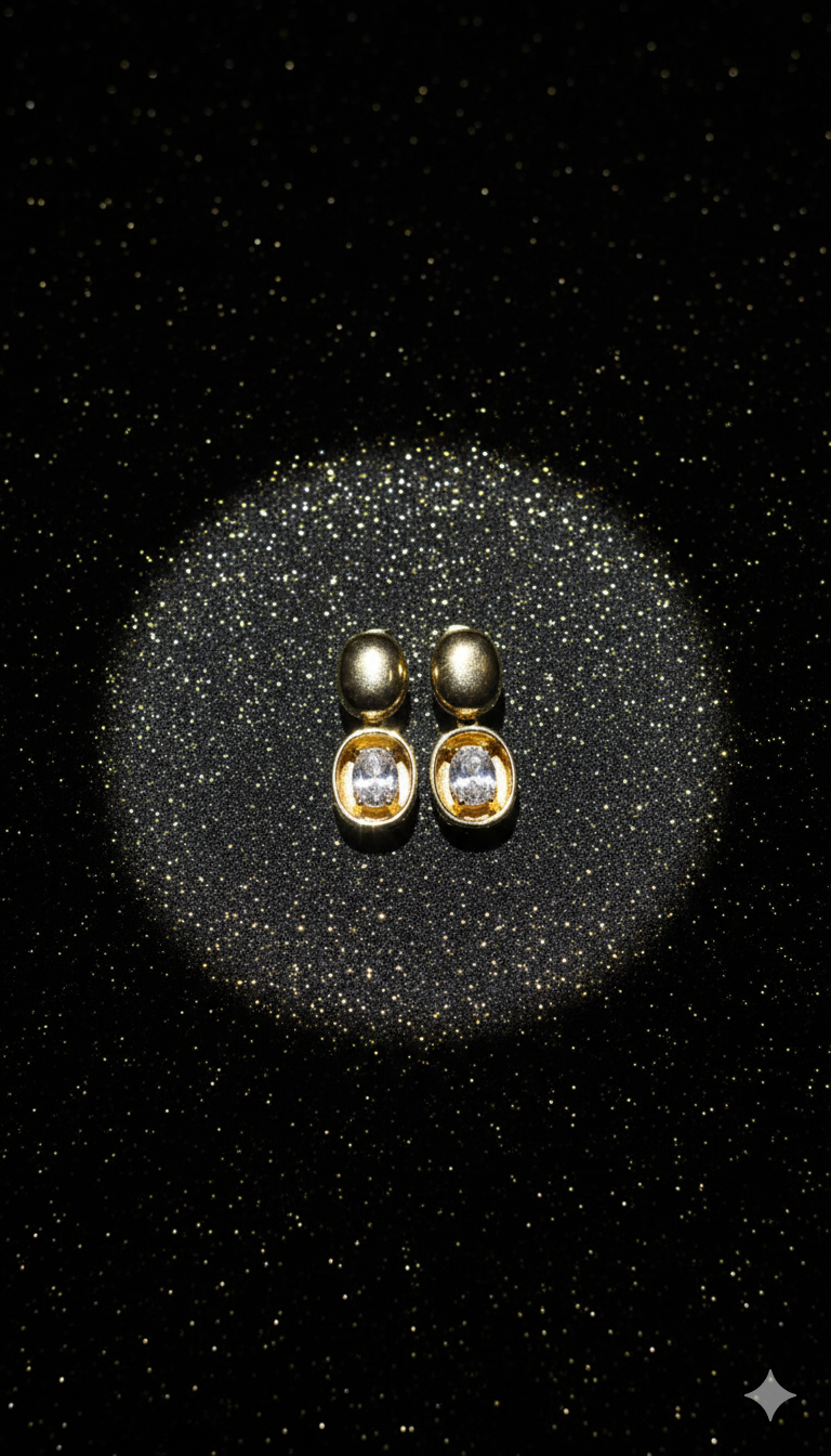 Golden Stainless Diamond Earring