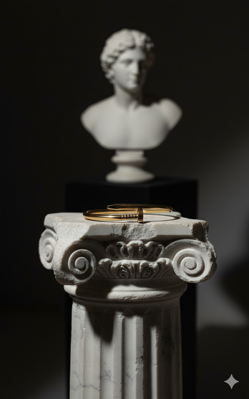 Prera Gold-Tone Nail Style Designer Bracelet For Women & Girls | Luxury Crystal-Studded Adjustable Bangle | Waterproof, Hypoallergenic Party Wear Fashion Jewellery Gift