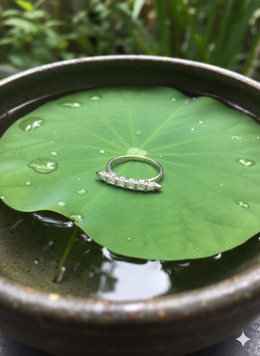 Five Stone Diamond Silver Ring