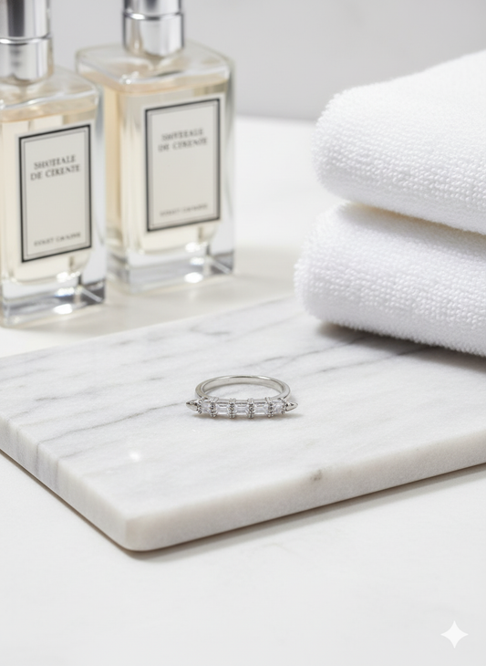 Five Stone Diamond Silver Ring