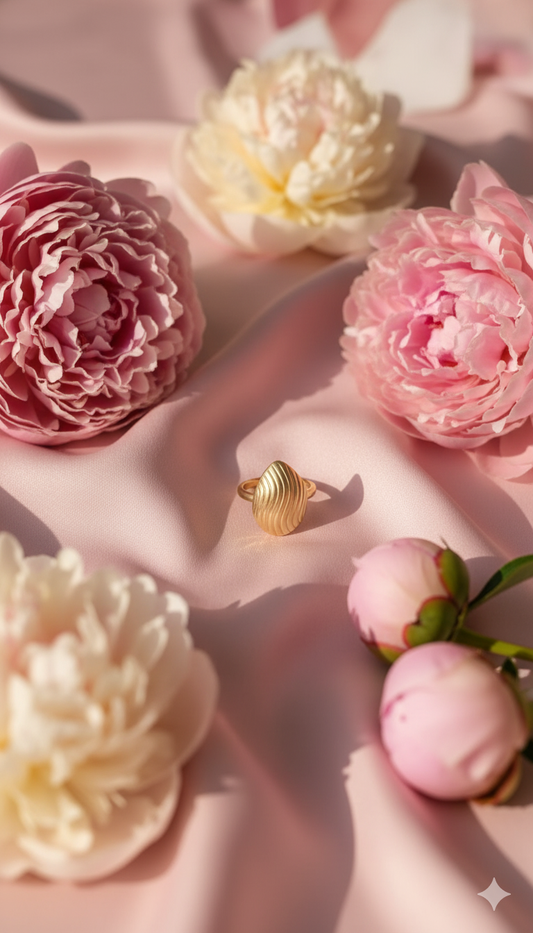 Golden Almond Shape Ring