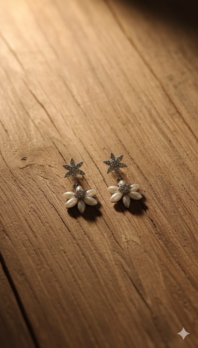 Diamond Pearl Earring