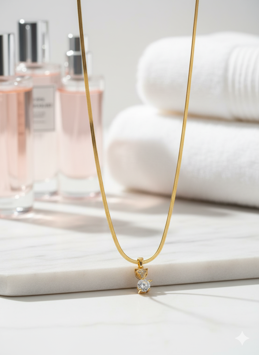 Golden Plain Kitten Chain