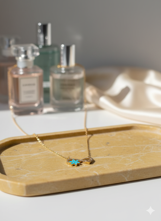 Golden Flower Chain with Heart