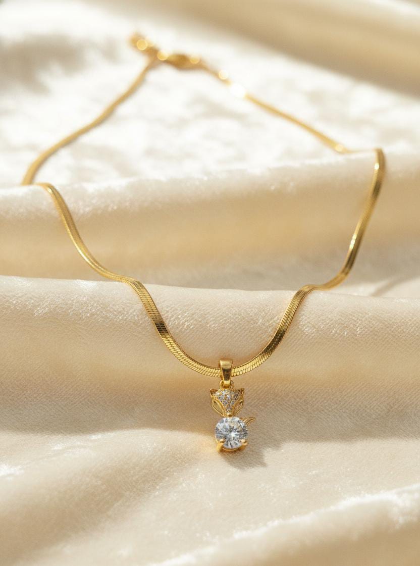 Golden Plain Kitten Chain